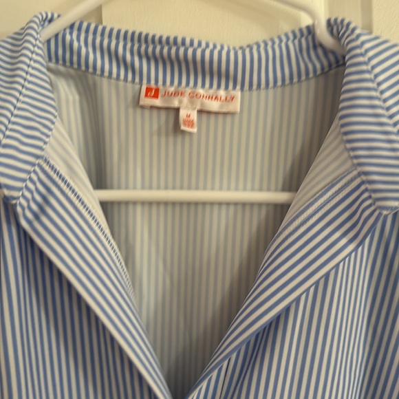 Jude Connally Blue Puff Sleeve Polo Collar Sundress - Picture 2 of 2